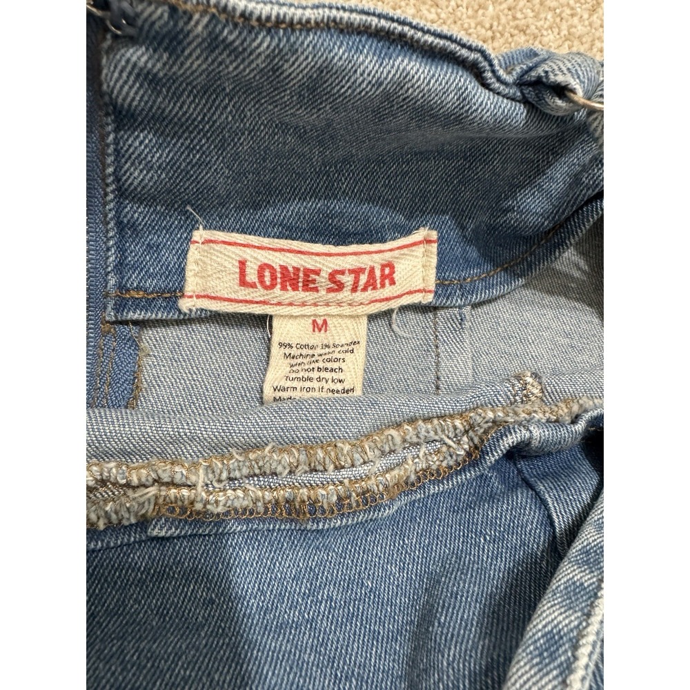 Lone Star Blue Denim Mini Dress Medium Wash Sleeveless Scoop Neck Size M - Picture 6 of 8